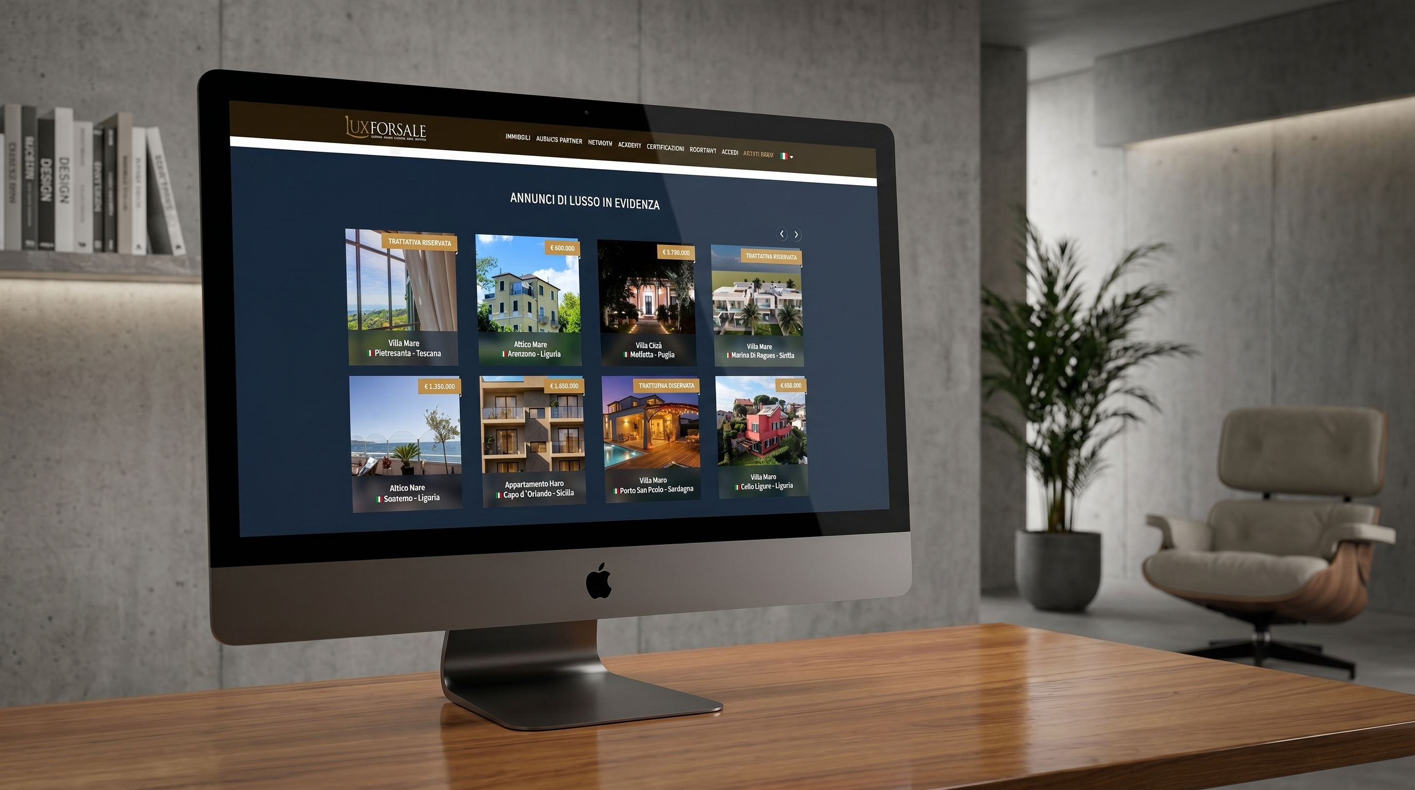 Audit della piattaforma Luxforsale su desktop
