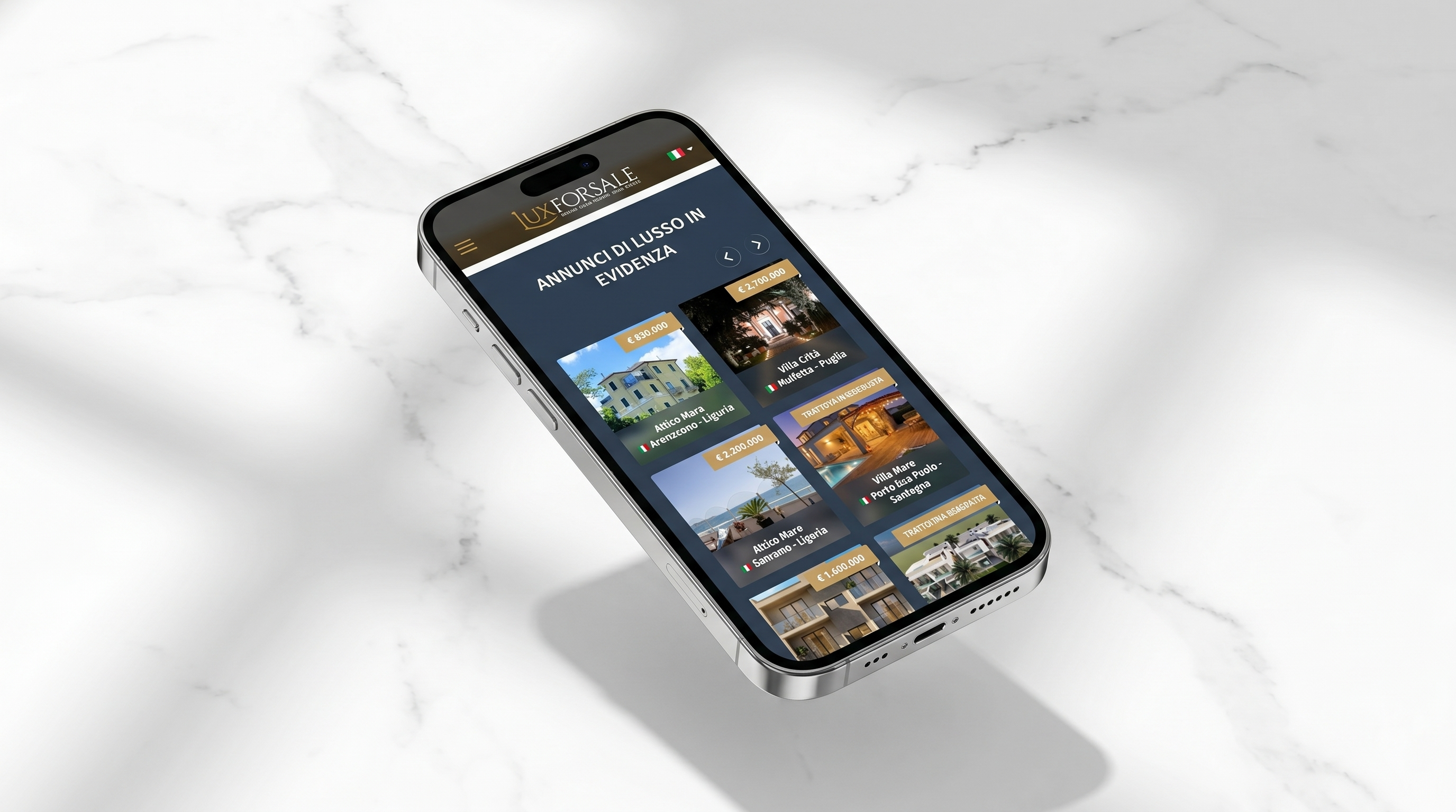 Vista mobile responsive Luxforsale