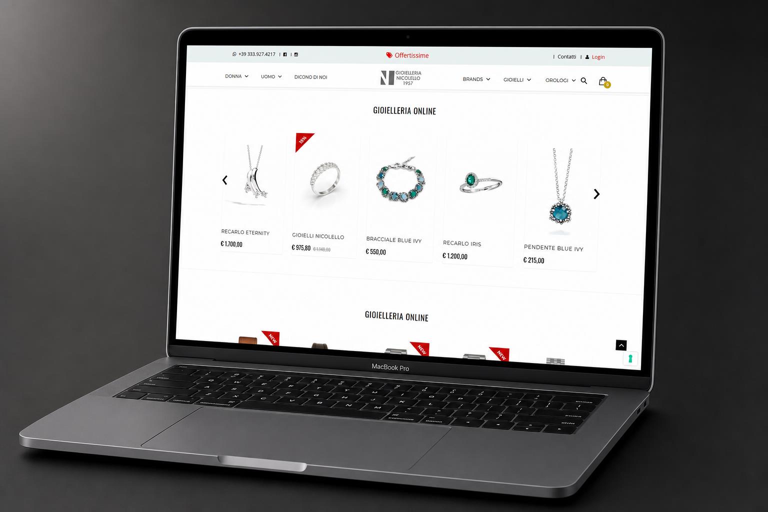 Homepage store Nicolello — scroll